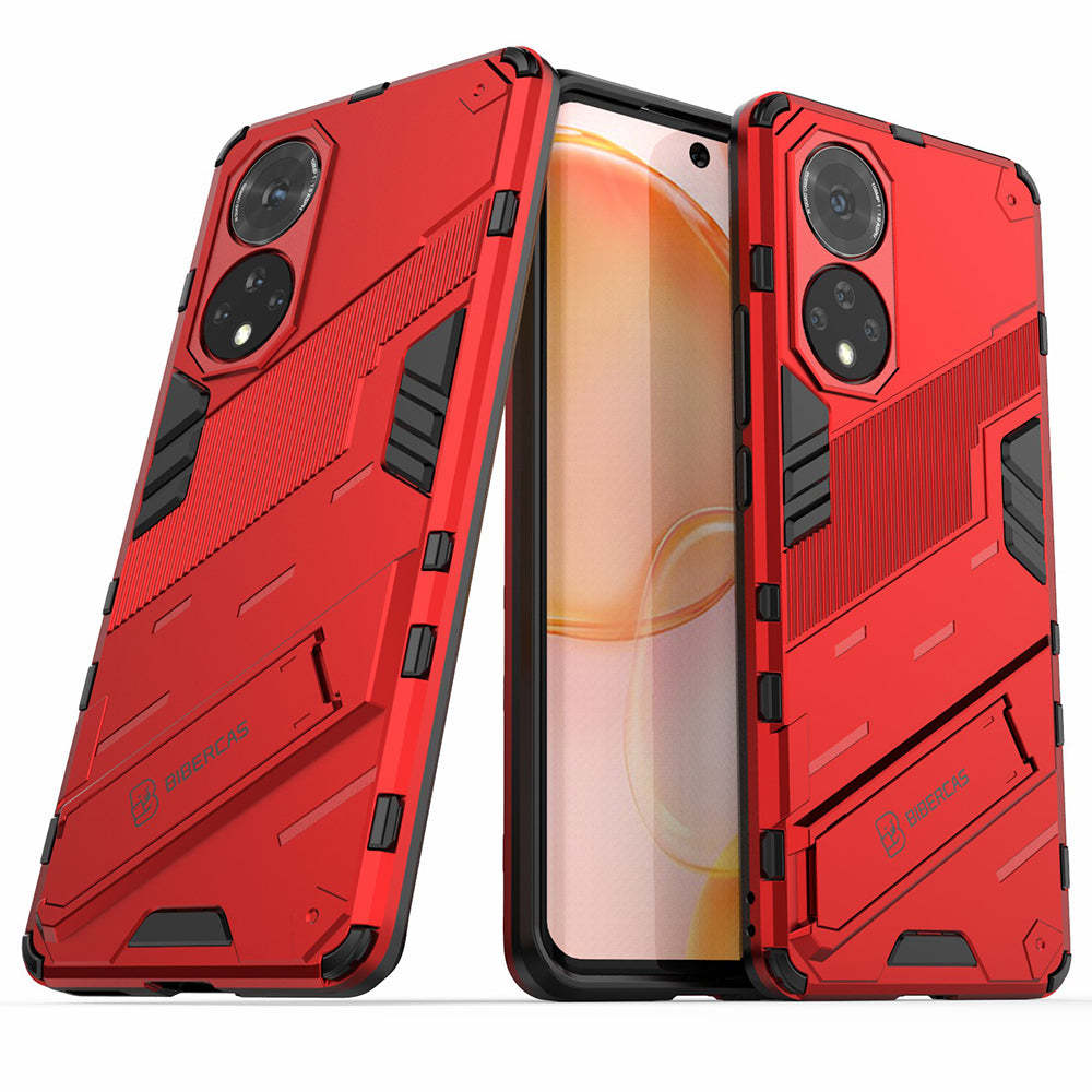 PC + TPU Hybrid Phone Case Shockproof Cover with Kickstand for Honor 50