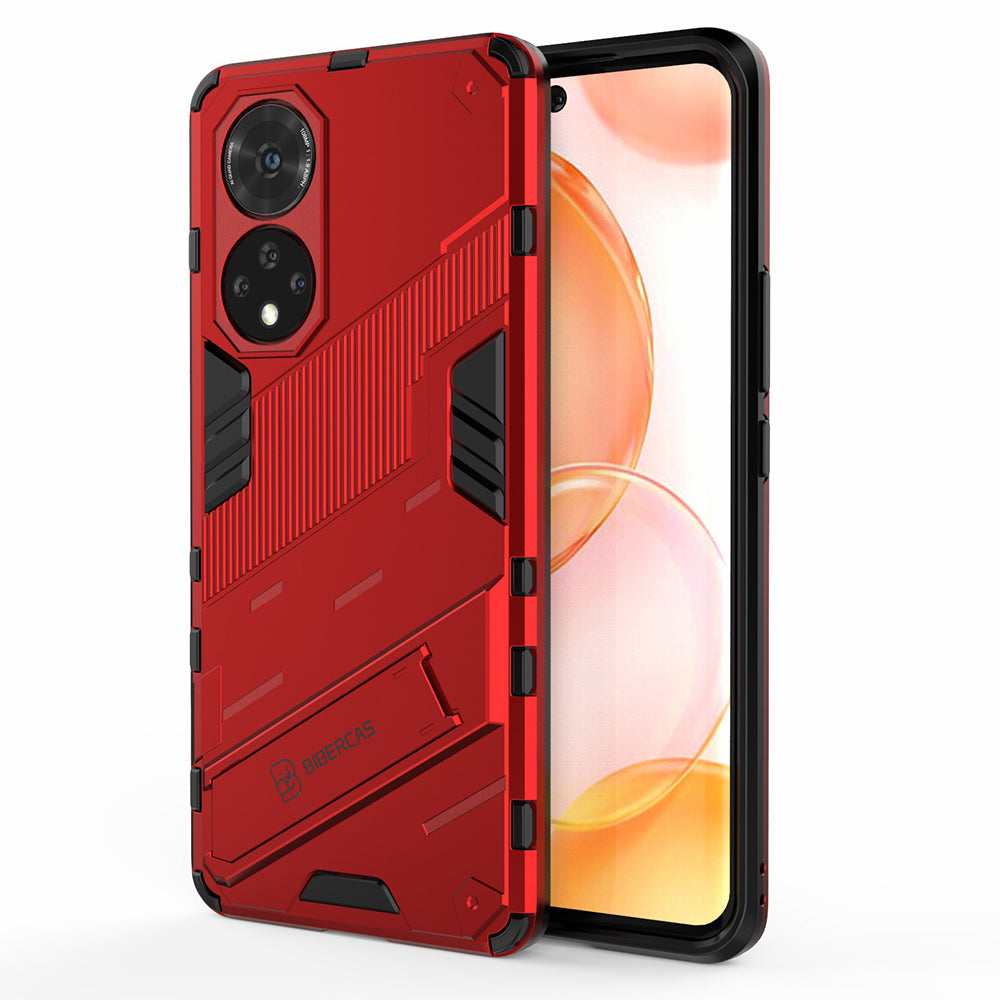 PC + TPU Hybrid Phone Case Shockproof Cover with Kickstand for Honor 50
