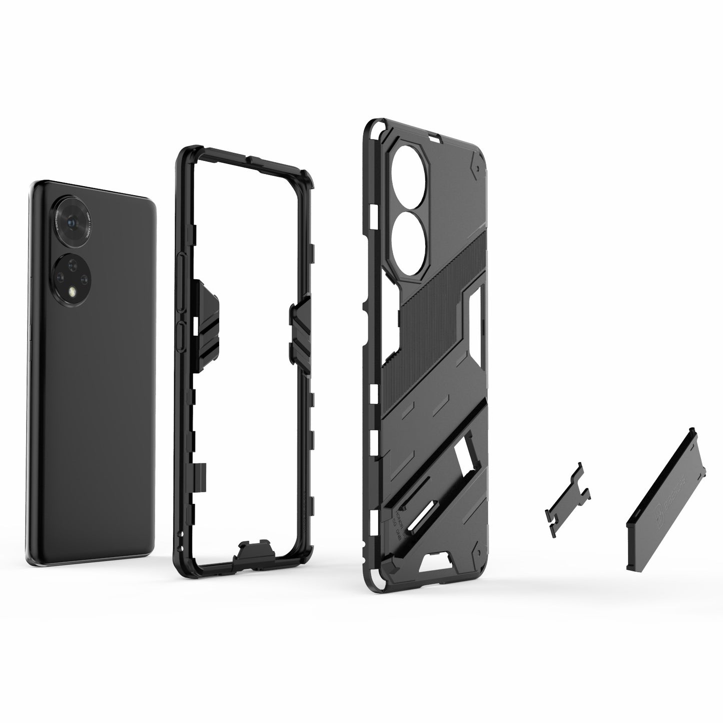 PC + TPU Hybrid Phone Case Shockproof Cover with Kickstand for Honor 50