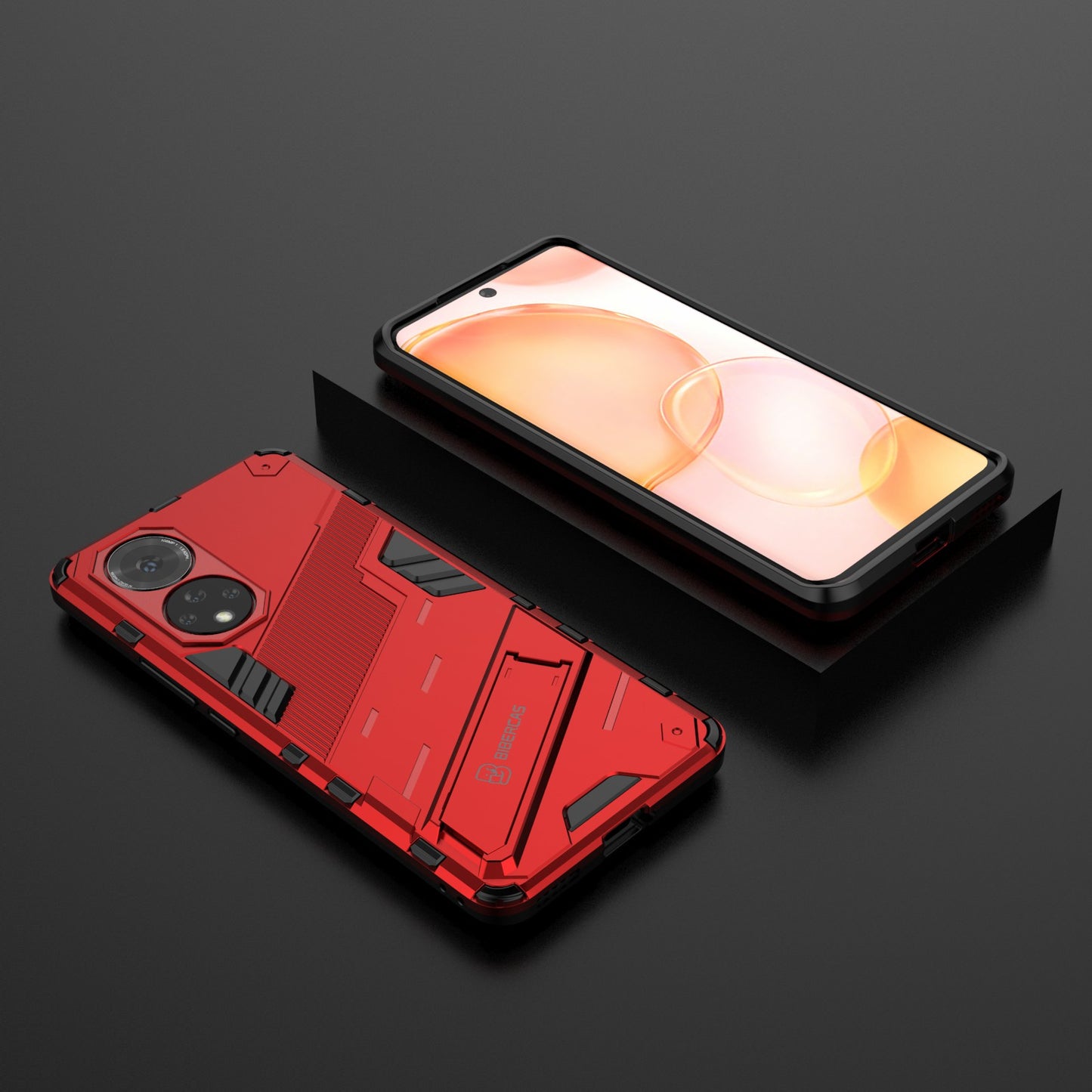 PC + TPU Hybrid Phone Case Shockproof Cover with Kickstand for Honor 50