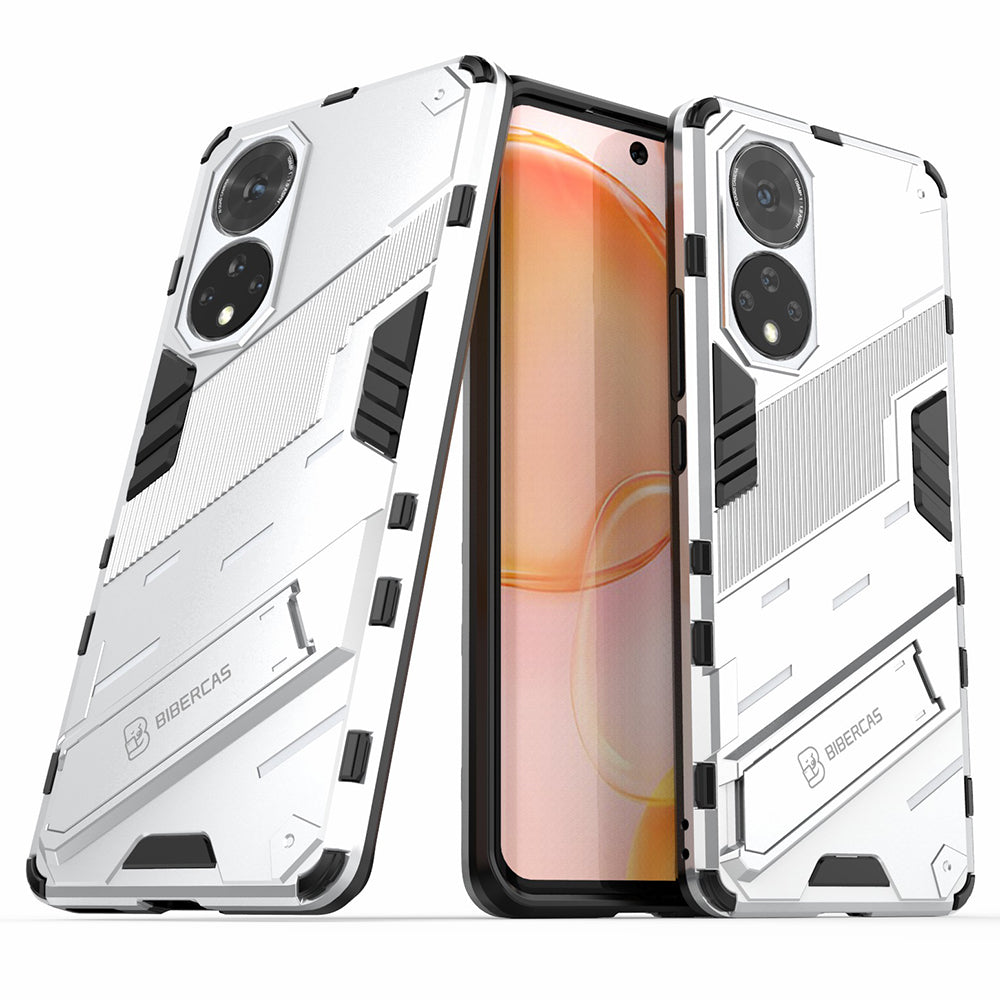 PC + TPU Hybrid Phone Case Shockproof Cover with Kickstand for Honor 50