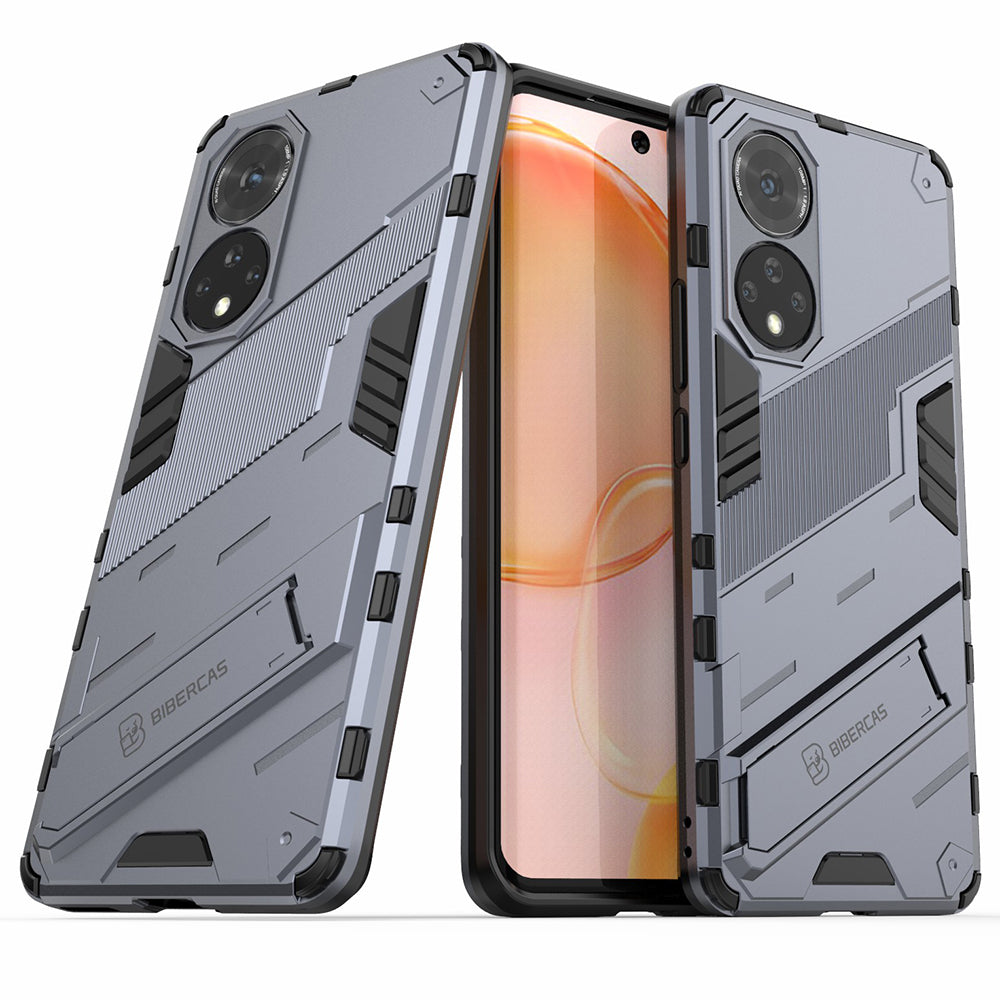 PC + TPU Hybrid Phone Case Shockproof Cover with Kickstand for Honor 50