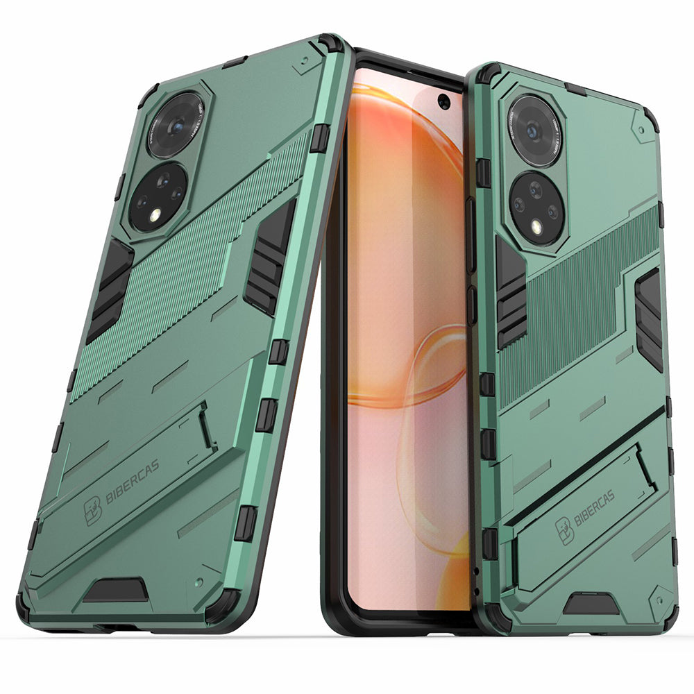 PC + TPU Hybrid Phone Case Shockproof Cover with Kickstand for Honor 50