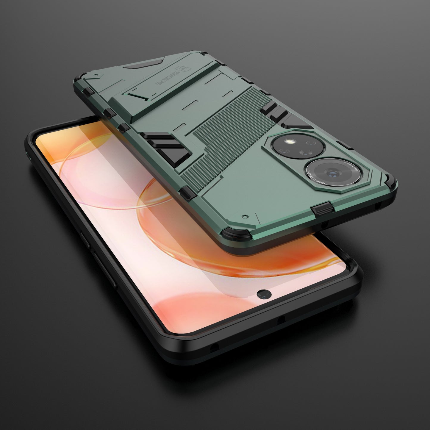 PC + TPU Hybrid Phone Case Shockproof Cover with Kickstand for Honor 50