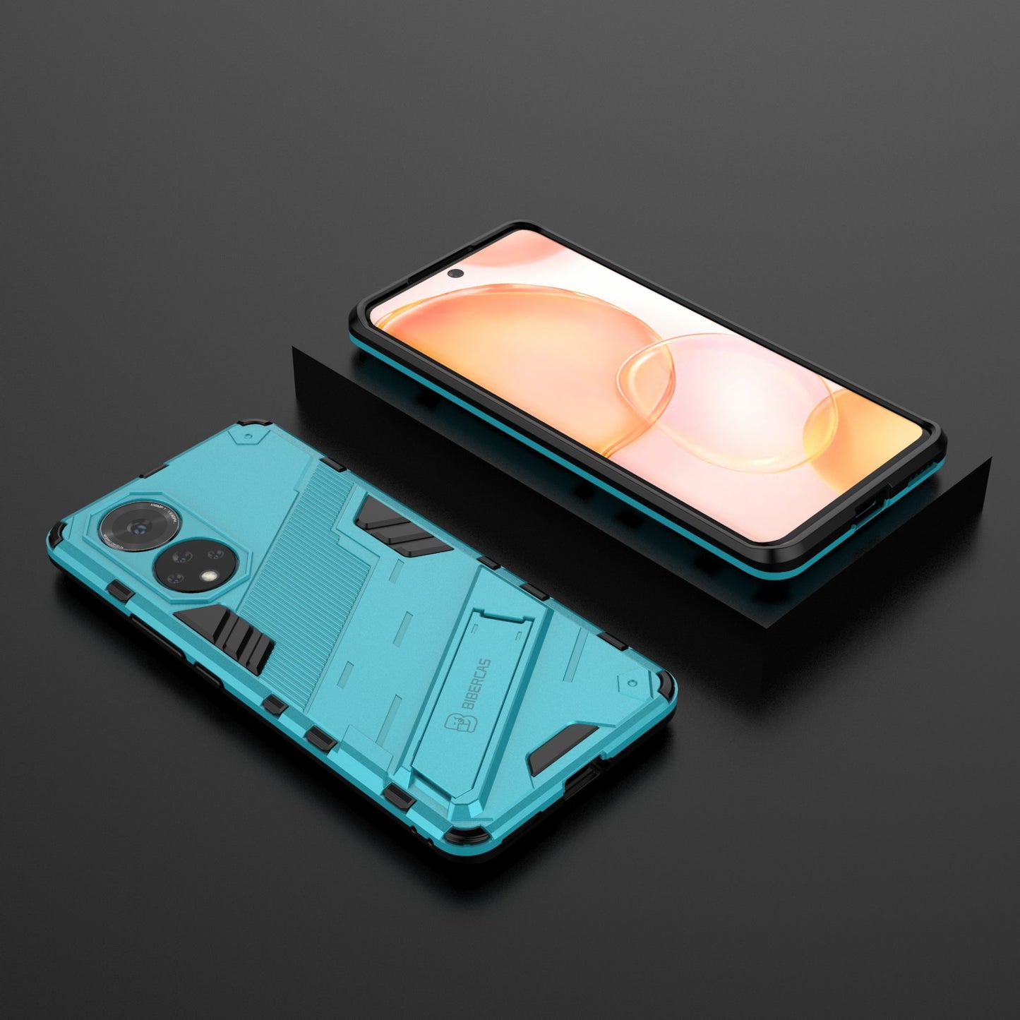 PC + TPU Hybrid Phone Case Shockproof Cover with Kickstand for Honor 50