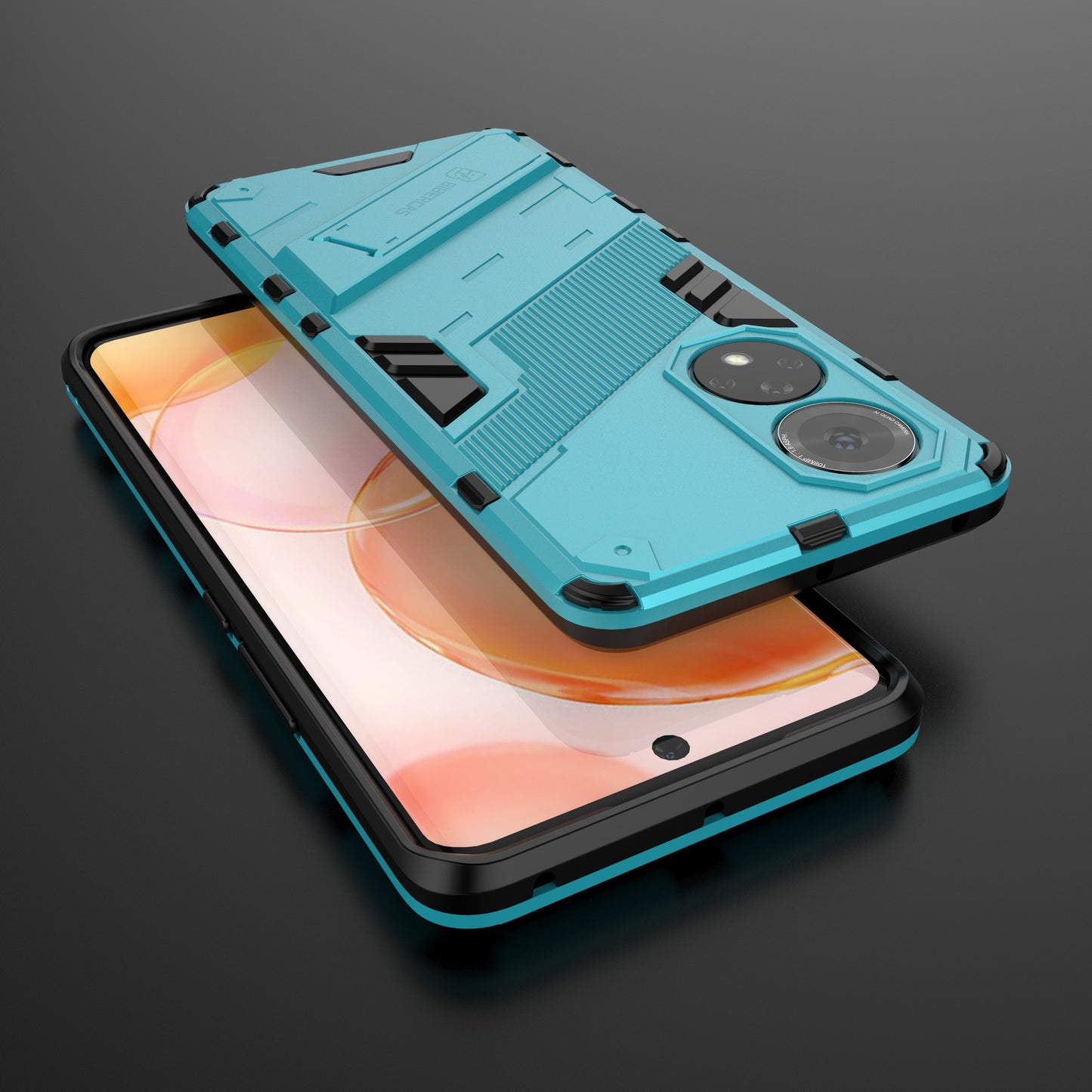 PC + TPU Hybrid Phone Case Shockproof Cover with Kickstand for Honor 50