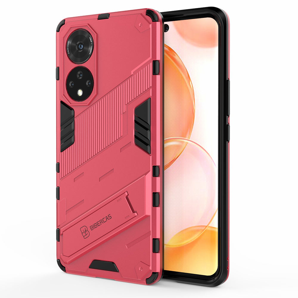 PC + TPU Hybrid Phone Case Shockproof Cover with Kickstand for Honor 50