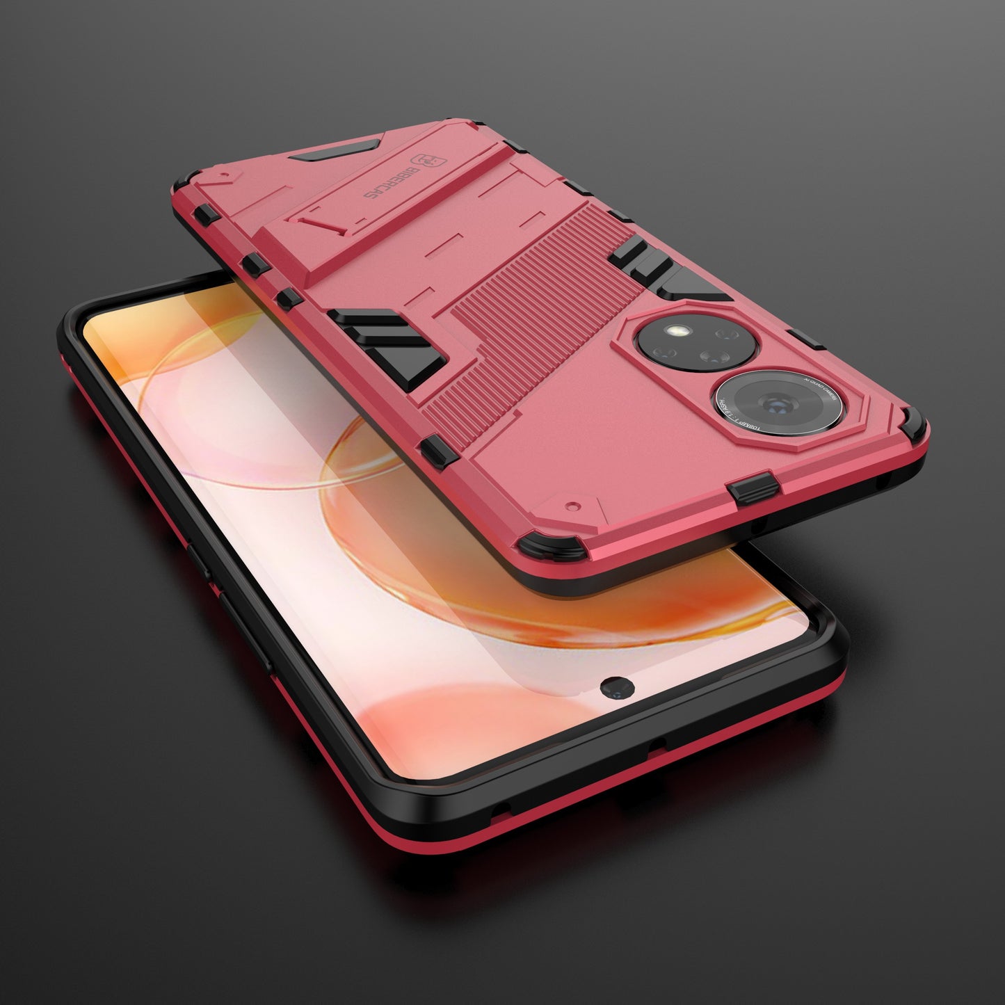 PC + TPU Hybrid Phone Case Shockproof Cover with Kickstand for Honor 50