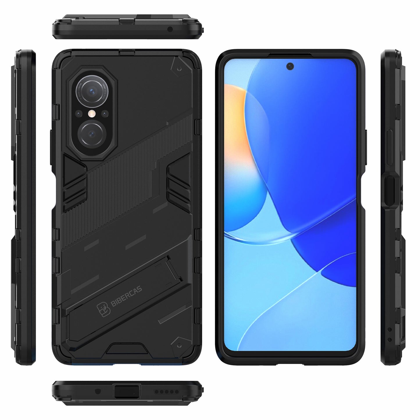 PC + TPU Combo Case Kickstand Design Protective Mobile Phone Case for Honor 50 SE/Huawei nova 9 SE