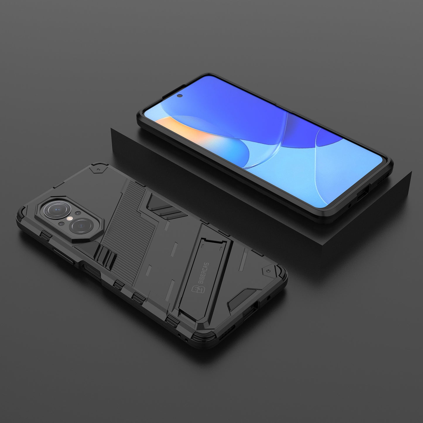 PC + TPU Combo Case Kickstand Design Protective Mobile Phone Case for Honor 50 SE/Huawei nova 9 SE