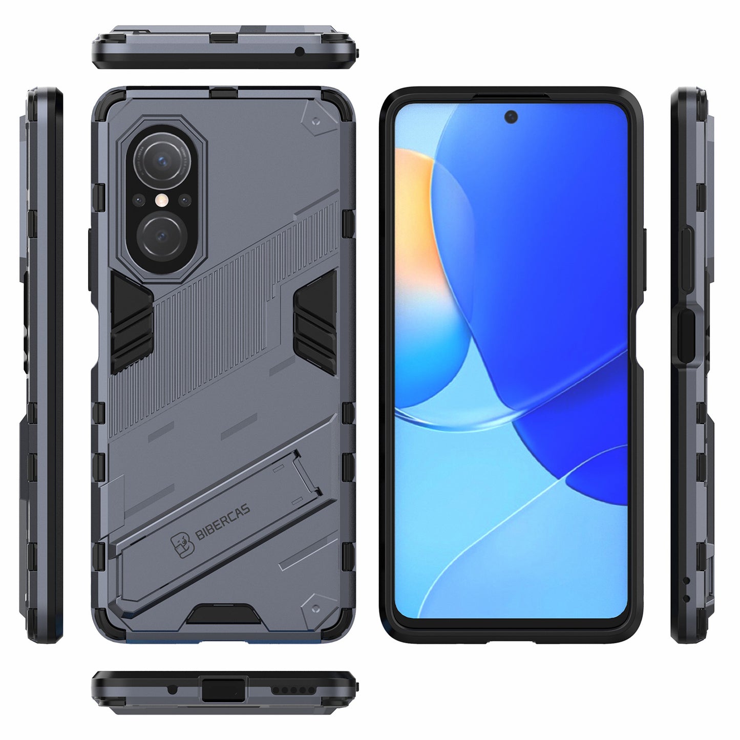 PC + TPU Combo Case Kickstand Design Protective Mobile Phone Case for Honor 50 SE/Huawei nova 9 SE