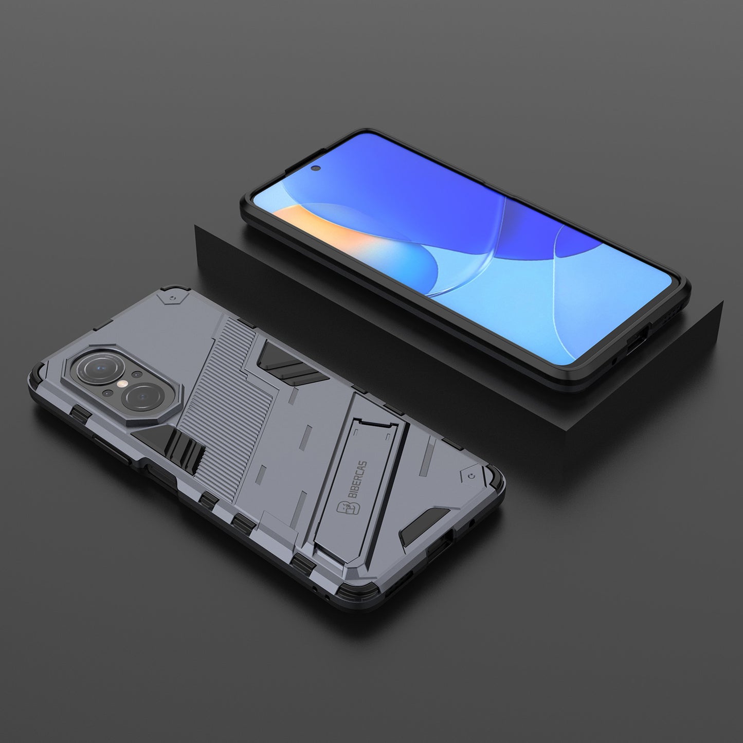 PC + TPU Combo Case Kickstand Design Protective Mobile Phone Case for Honor 50 SE/Huawei nova 9 SE