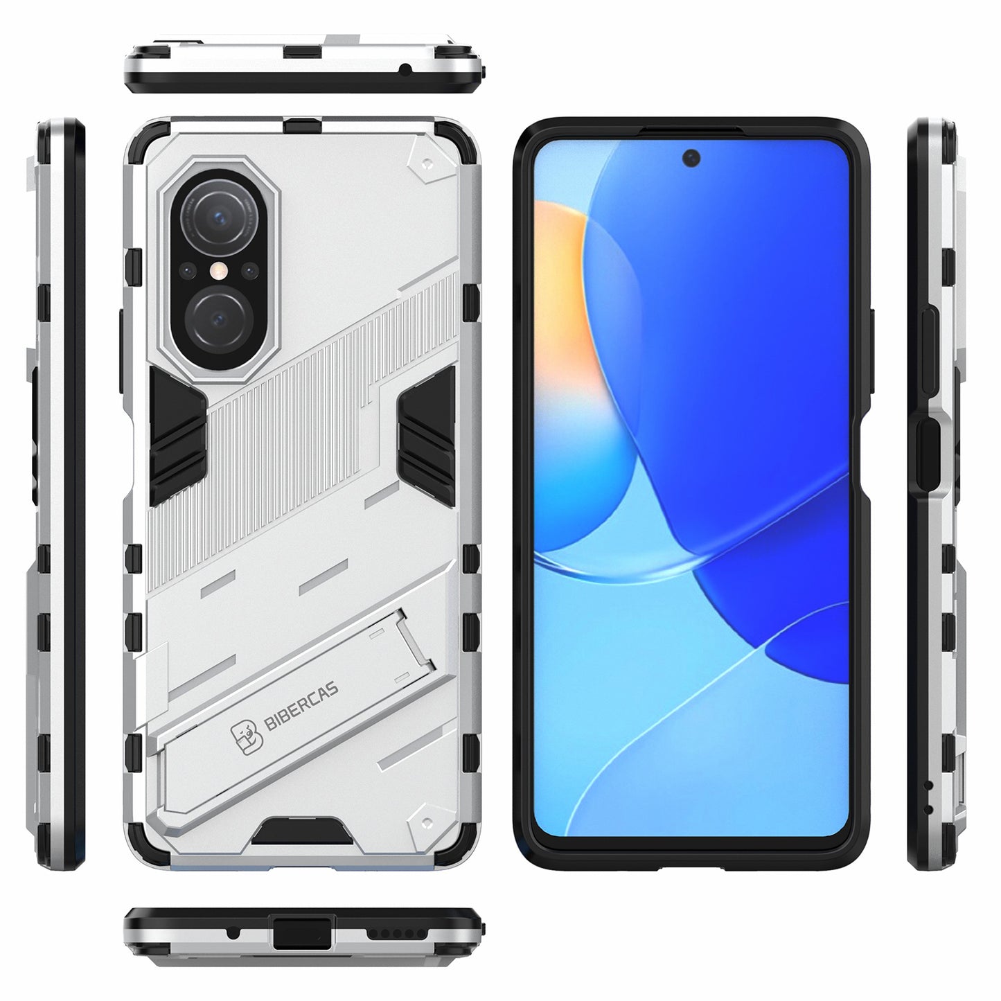 PC + TPU Combo Case Kickstand Design Protective Mobile Phone Case for Honor 50 SE/Huawei nova 9 SE
