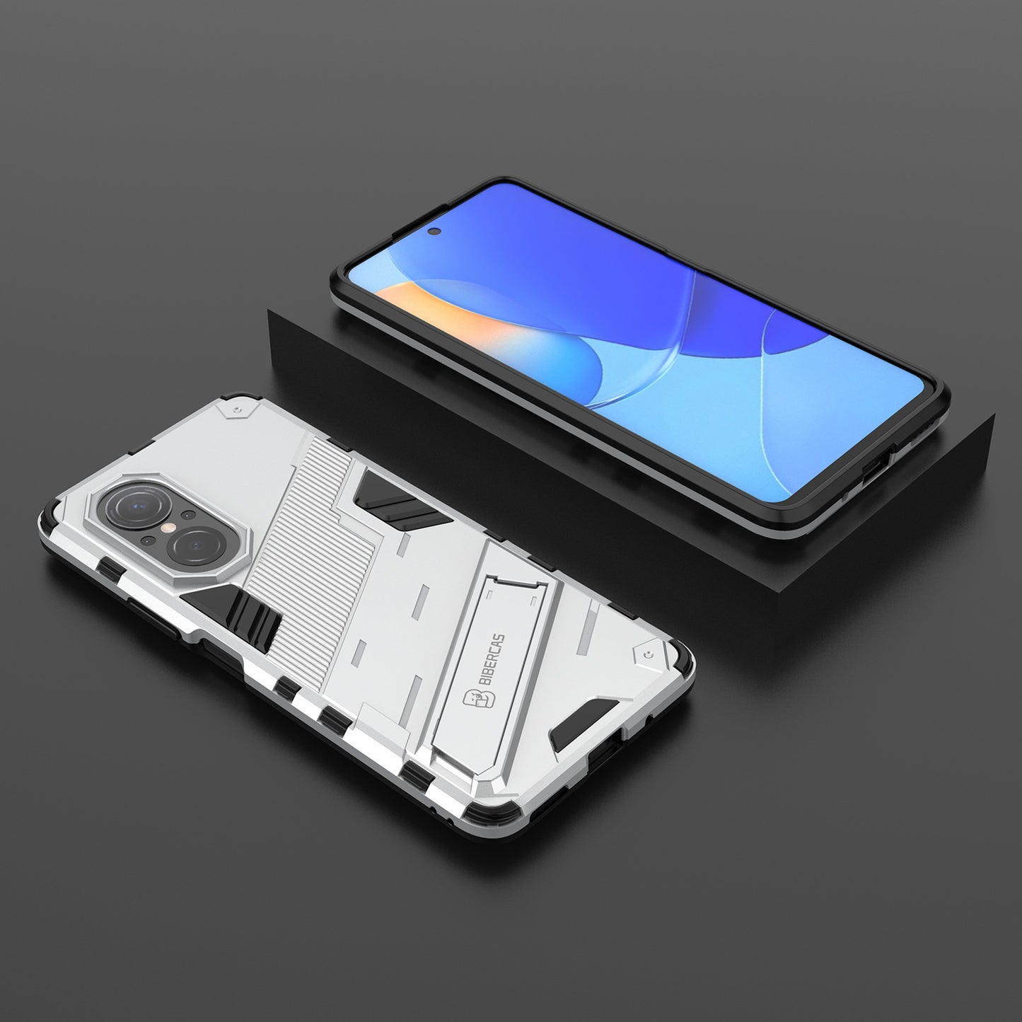 PC + TPU Combo Case Kickstand Design Protective Mobile Phone Case for Honor 50 SE/Huawei nova 9 SE