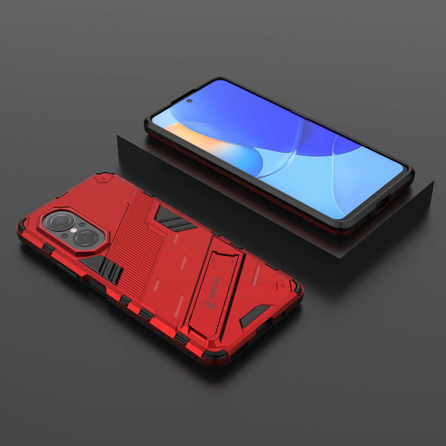 PC + TPU Combo Case Kickstand Design Protective Mobile Phone Case for Honor 50 SE/Huawei nova 9 SE