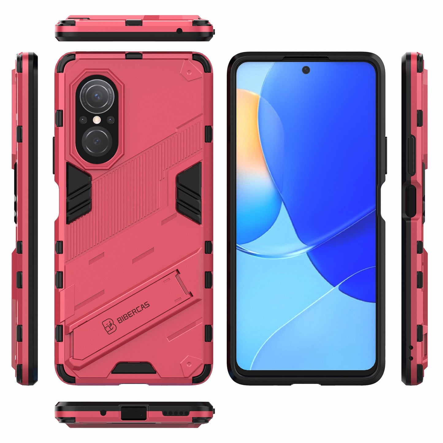 PC + TPU Combo Case Kickstand Design Protective Mobile Phone Case for Honor 50 SE/Huawei nova 9 SE