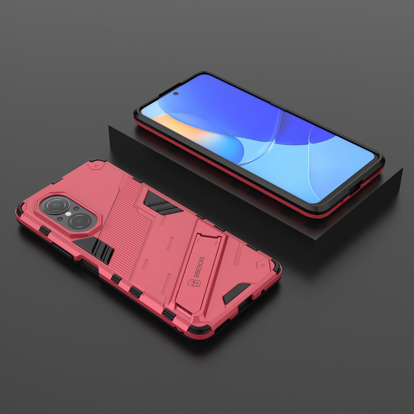 PC + TPU Combo Case Kickstand Design Protective Mobile Phone Case for Honor 50 SE/Huawei nova 9 SE