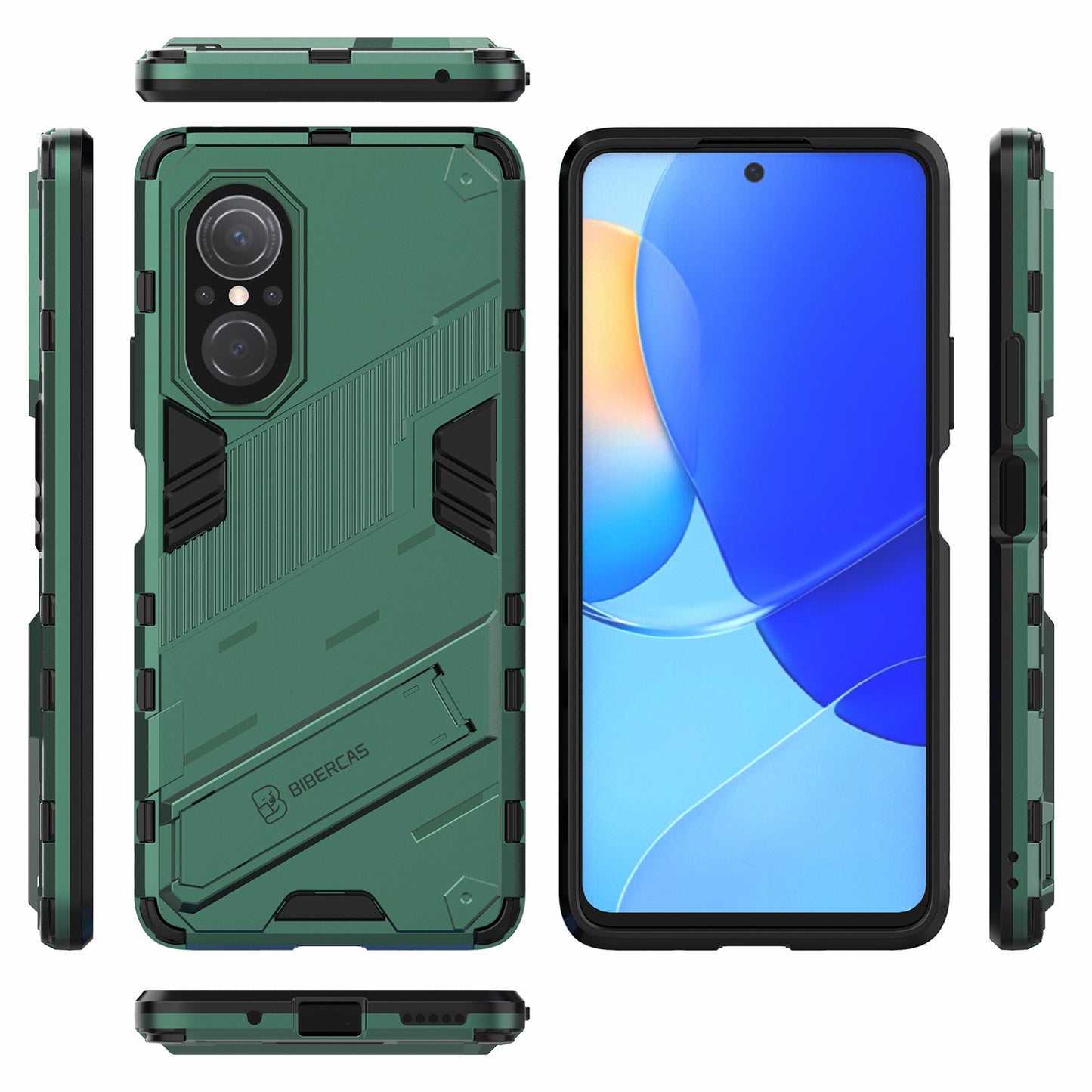 PC + TPU Combo Case Kickstand Design Protective Mobile Phone Case for Honor 50 SE/Huawei nova 9 SE