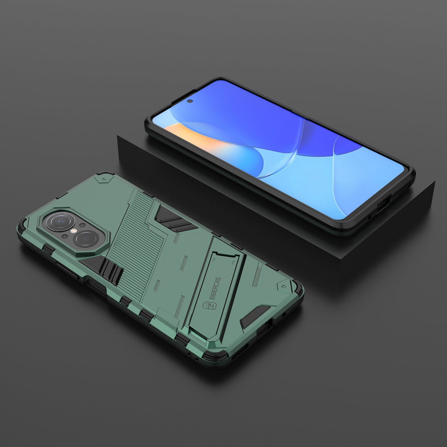 PC + TPU Combo Case Kickstand Design Protective Mobile Phone Case for Honor 50 SE/Huawei nova 9 SE