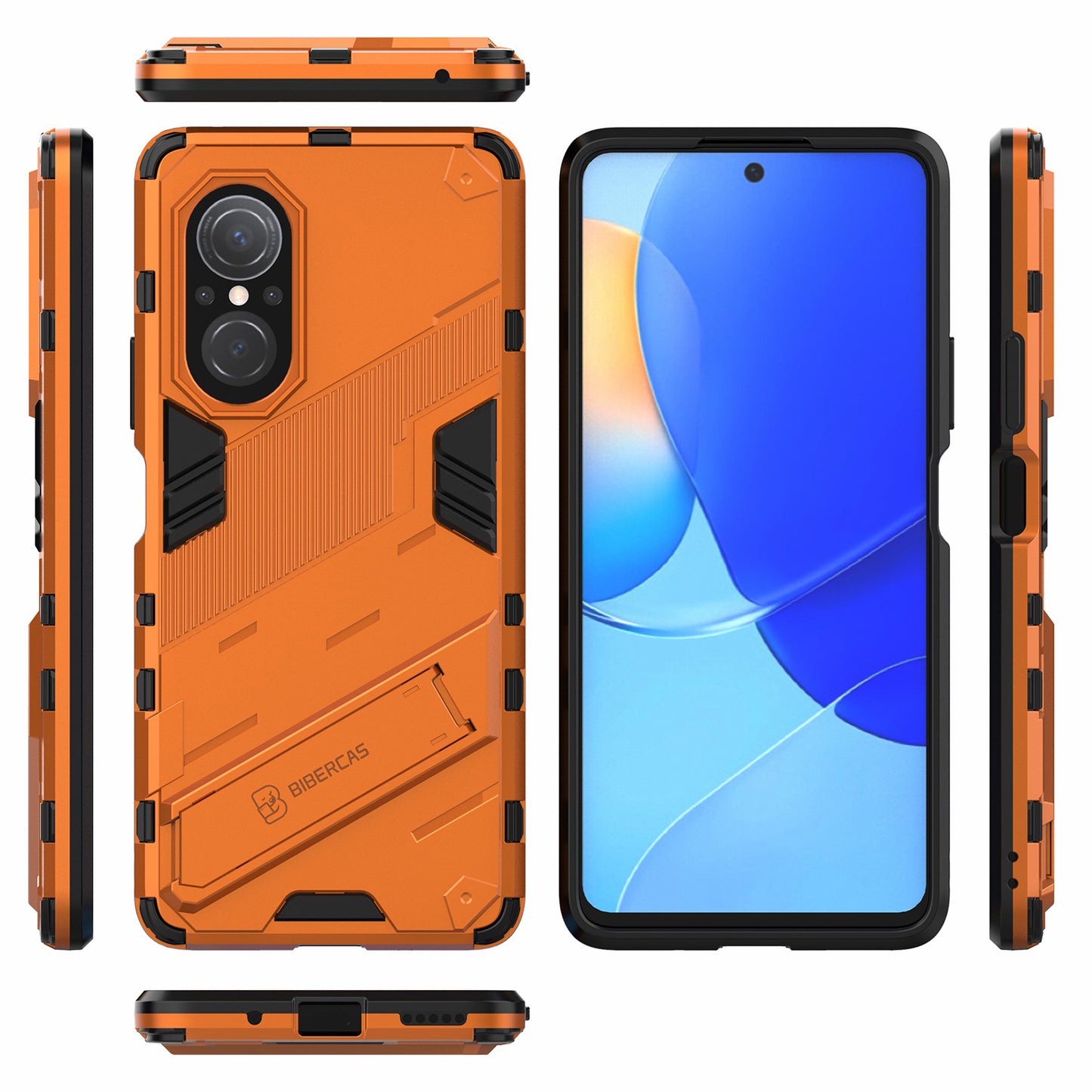 PC + TPU Combo Case Kickstand Design Protective Mobile Phone Case for Honor 50 SE/Huawei nova 9 SE