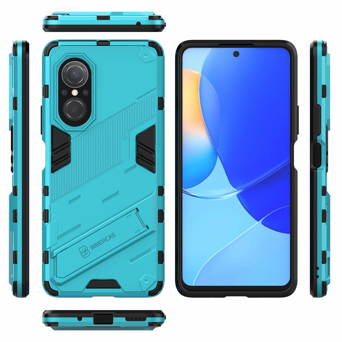 PC + TPU Combo Case Kickstand Design Protective Mobile Phone Case for Honor 50 SE/Huawei nova 9 SE