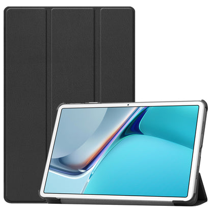 For Huawei MatePad 11 (2021) Protective Case Shockproof PU Leather Tablet Shell Three-fold Stand Cover Support Auto Wake/Sleep