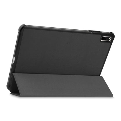 For Huawei MatePad 11 (2021) Protective Case Shockproof PU Leather Tablet Shell Three-fold Stand Cover Support Auto Wake/Sleep