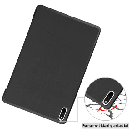 For Huawei MatePad 11 (2021) Protective Case Shockproof PU Leather Tablet Shell Three-fold Stand Cover Support Auto Wake/Sleep