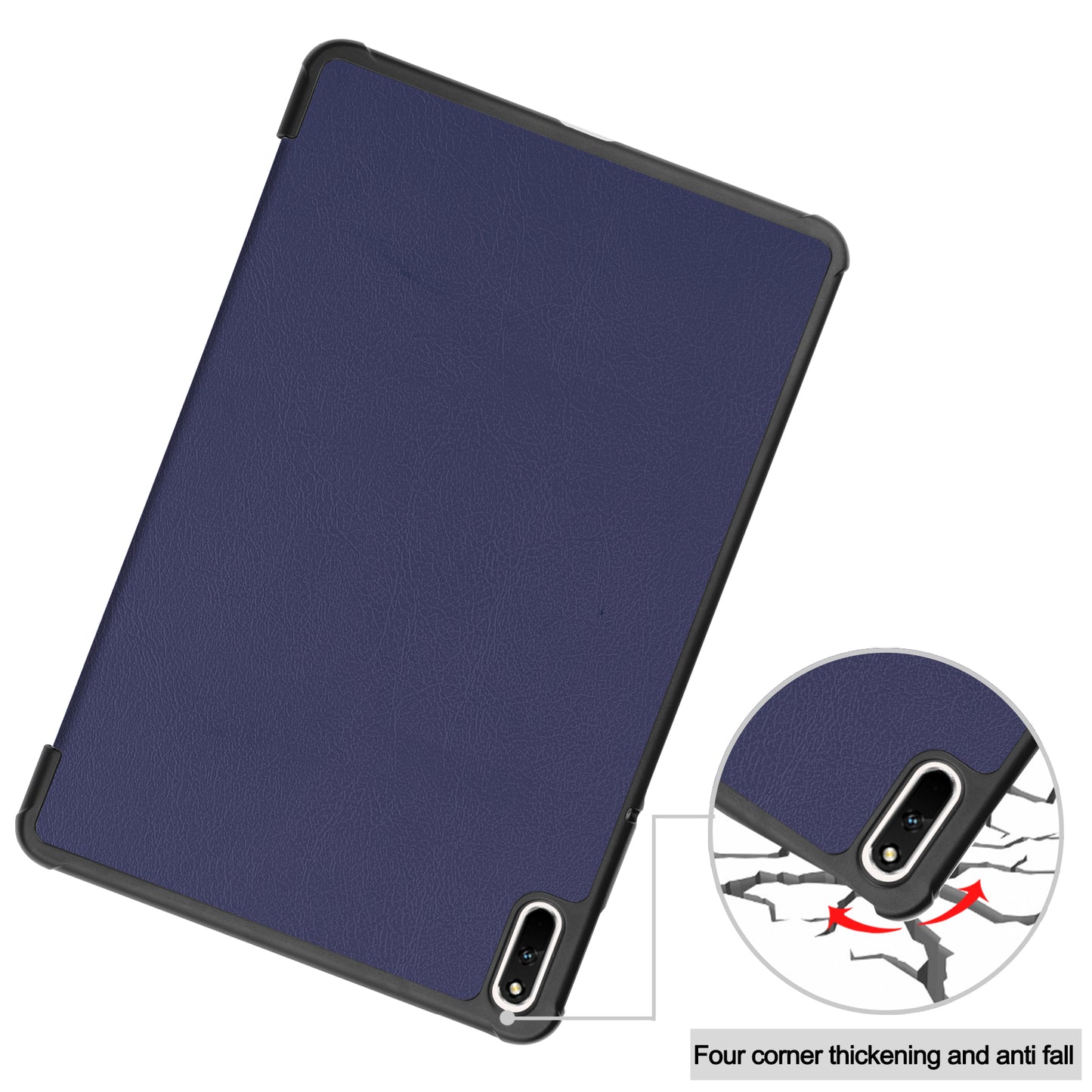 For Huawei MatePad 11 (2021) Protective Case Shockproof PU Leather Tablet Shell Three-fold Stand Cover Support Auto Wake/Sleep