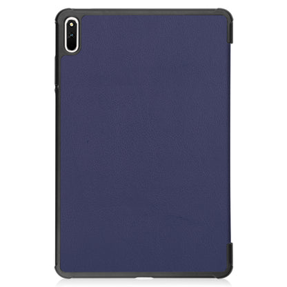 For Huawei MatePad 11 (2021) Protective Case Shockproof PU Leather Tablet Shell Three-fold Stand Cover Support Auto Wake/Sleep
