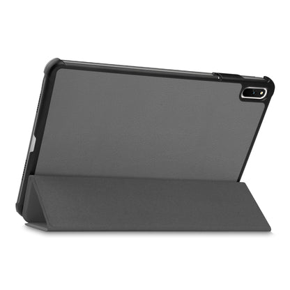 For Huawei MatePad 11 (2021) Protective Case Shockproof PU Leather Tablet Shell Three-fold Stand Cover Support Auto Wake/Sleep