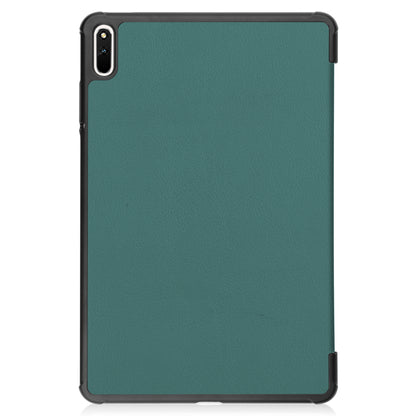 For Huawei MatePad 11 (2021) Protective Case Shockproof PU Leather Tablet Shell Three-fold Stand Cover Support Auto Wake/Sleep