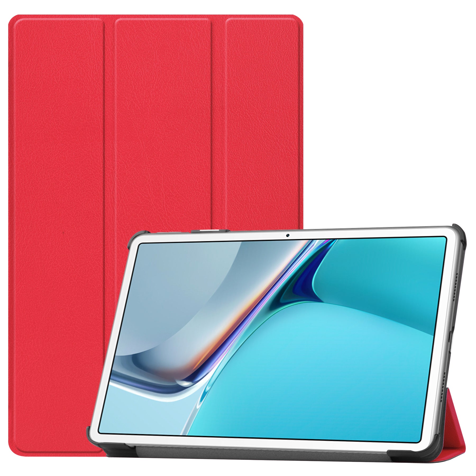 For Huawei MatePad 11 (2021) Protective Case Shockproof PU Leather Tablet Shell Three-fold Stand Cover Support Auto Wake/Sleep