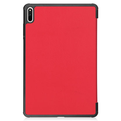 For Huawei MatePad 11 (2021) Protective Case Shockproof PU Leather Tablet Shell Three-fold Stand Cover Support Auto Wake/Sleep