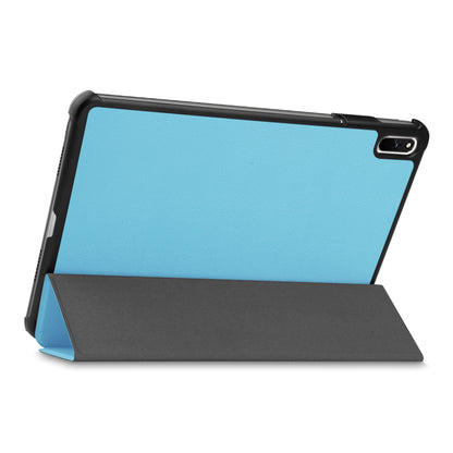 For Huawei MatePad 11 (2021) Protective Case Shockproof PU Leather Tablet Shell Three-fold Stand Cover Support Auto Wake/Sleep