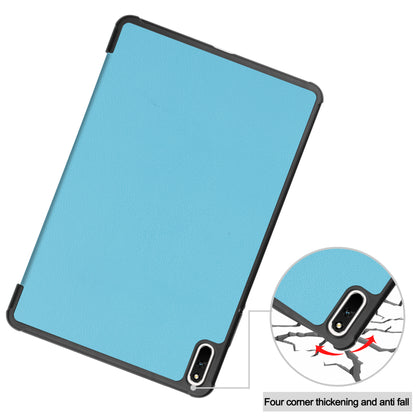 For Huawei MatePad 11 (2021) Protective Case Shockproof PU Leather Tablet Shell Three-fold Stand Cover Support Auto Wake/Sleep
