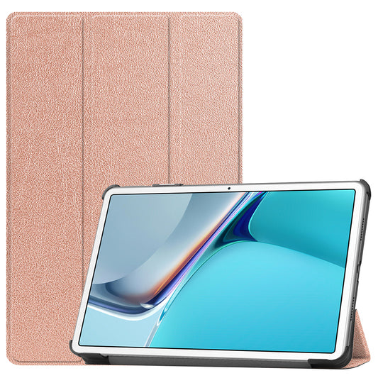 For Huawei MatePad 11 (2021) Protective Case Shockproof PU Leather Tablet Shell Three-fold Stand Cover Support Auto Wake/Sleep