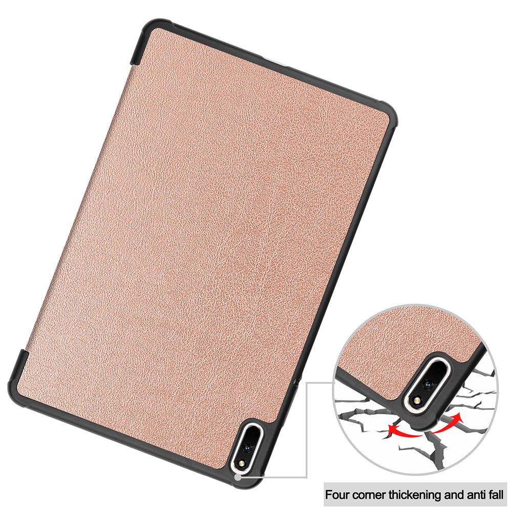For Huawei MatePad 11 (2021) Protective Case Shockproof PU Leather Tablet Shell Three-fold Stand Cover Support Auto Wake/Sleep
