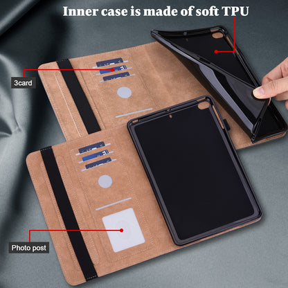 Stitching Line Design Leather Tablet Stand Cover with Card Holder for Huawei MediaPad T5 10.1