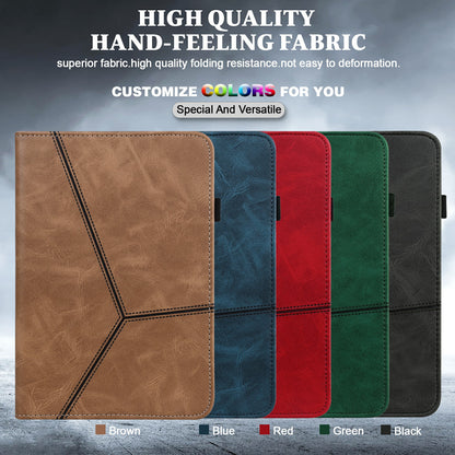 Stitching Line Design Leather Tablet Stand Cover with Card Holder for Huawei MediaPad T5 10.1