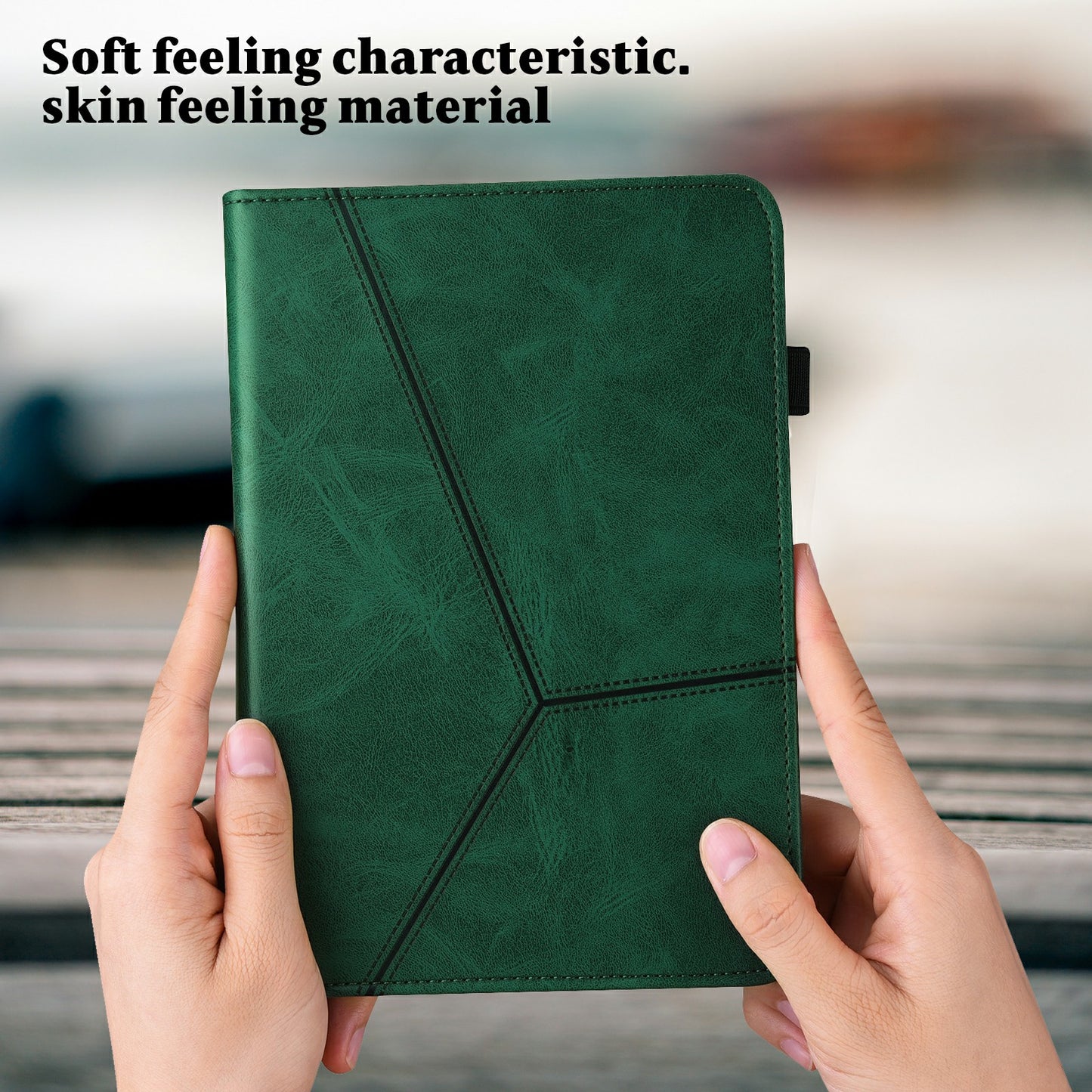Stitching Line Design Leather Tablet Stand Cover with Card Holder for Huawei MediaPad T5 10.1