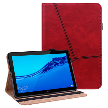 Stitching Line Design Leather Tablet Stand Cover with Card Holder for Huawei MediaPad T5 10.1