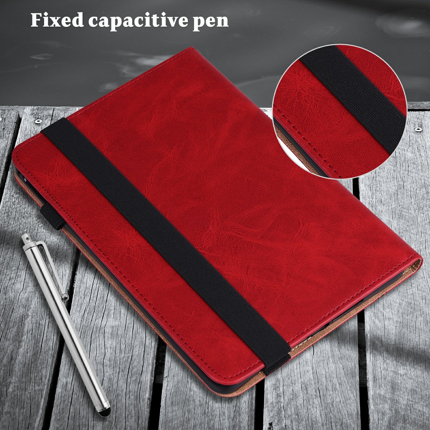 Stitching Line Design Leather Tablet Stand Cover with Card Holder for Huawei MediaPad T5 10.1