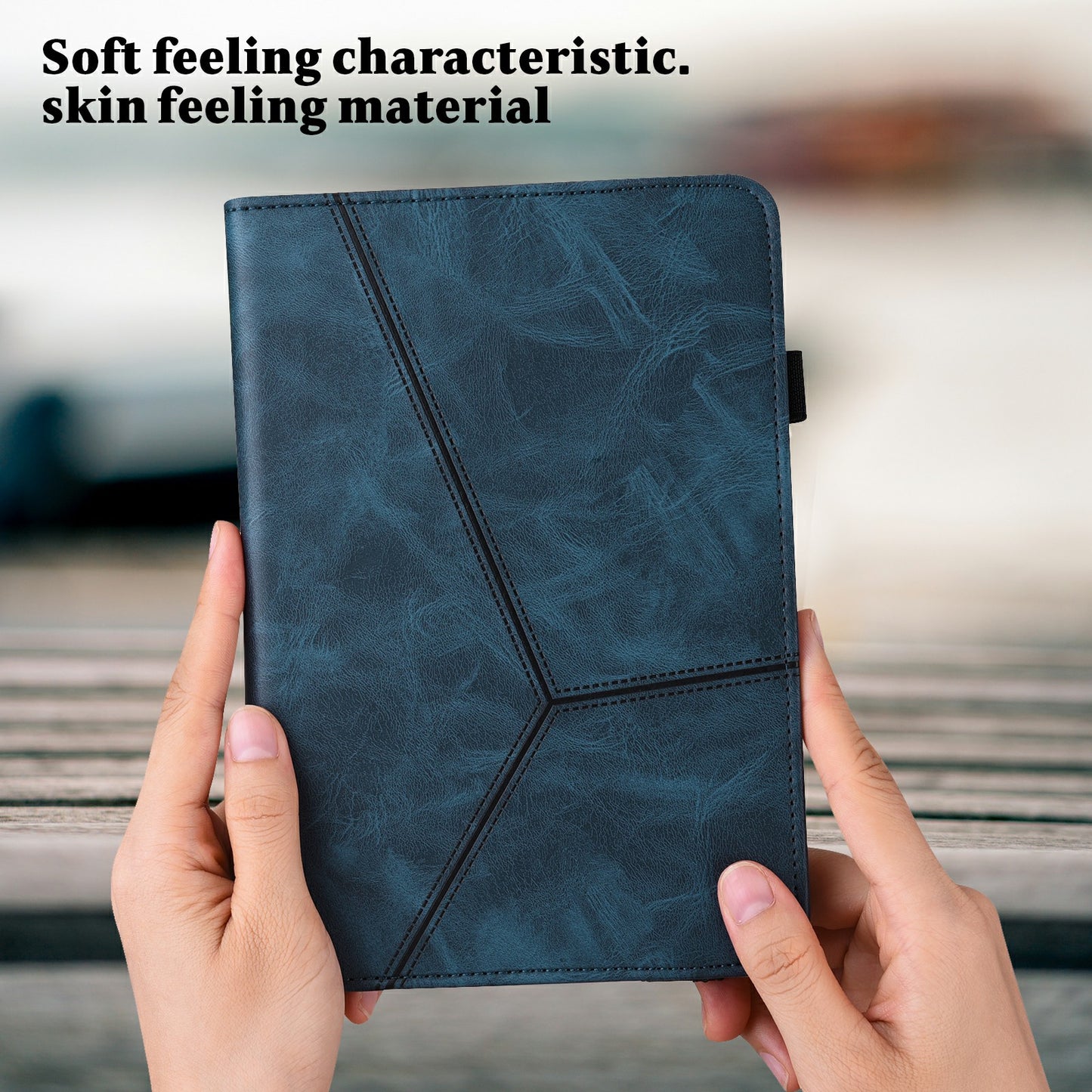 Stitching Line Design Leather Tablet Stand Cover with Card Holder for Huawei MediaPad T5 10.1