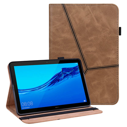Stitching Line Design Leather Tablet Stand Cover with Card Holder for Huawei MediaPad T5 10.1