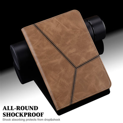 Stitching Line Design Leather Tablet Stand Cover with Card Holder for Huawei MediaPad T5 10.1