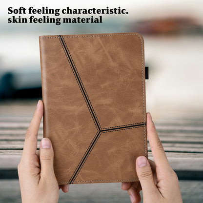 Stitching Line Design Leather Tablet Stand Cover with Card Holder for Huawei MediaPad T5 10.1