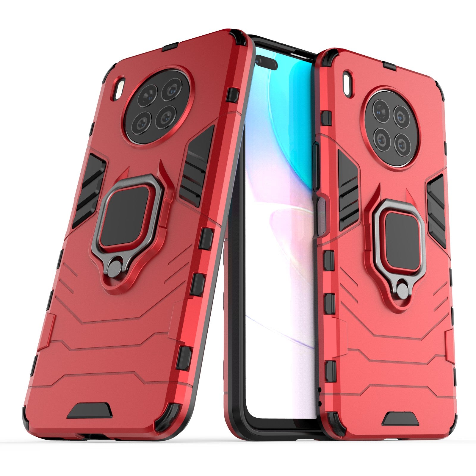 Ring Kickstand Hard PC Soft TPU Shockproof Protective Case for Huawei nova 8i (Global Version)/Honor 50 Lite