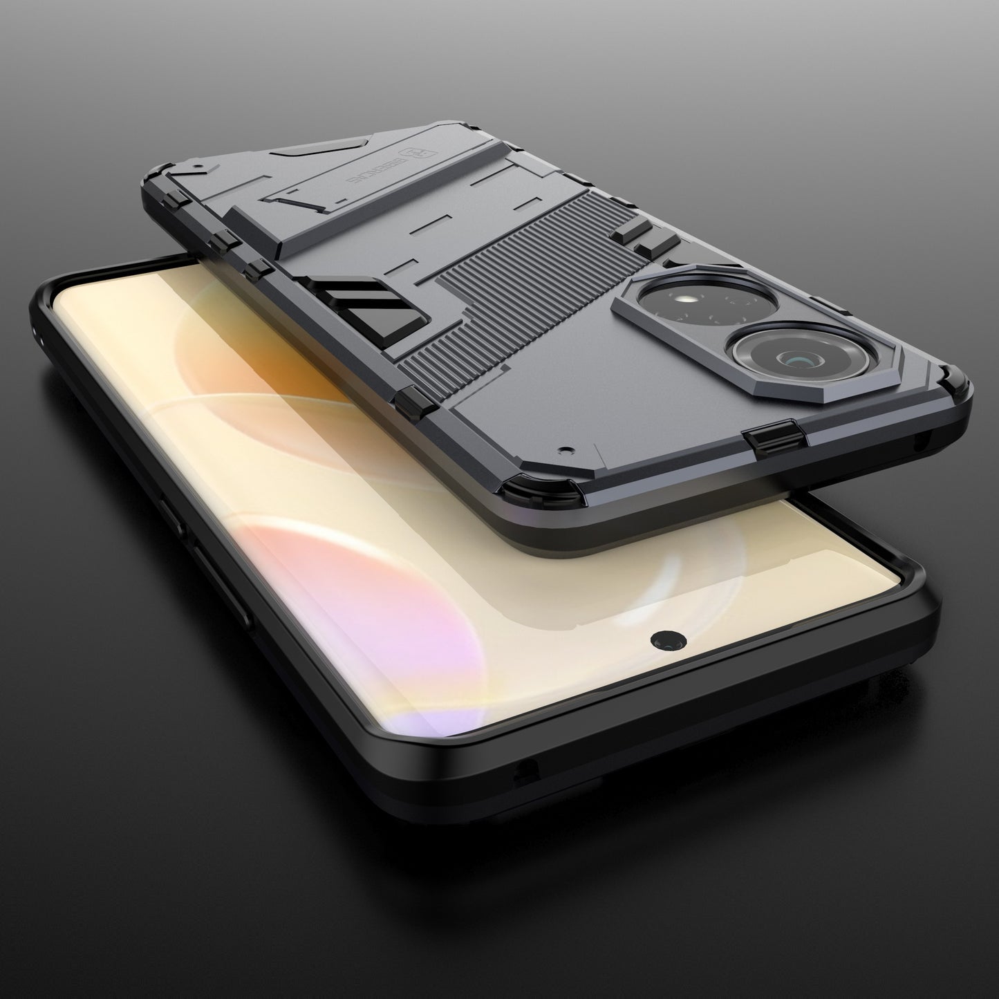 Kickstand Anti-Scratch Anti-Drop Stylish Dual Layer Hard PC Soft TPU Rugged Protective Phone Case for Huawei nova 9/ Honor 50