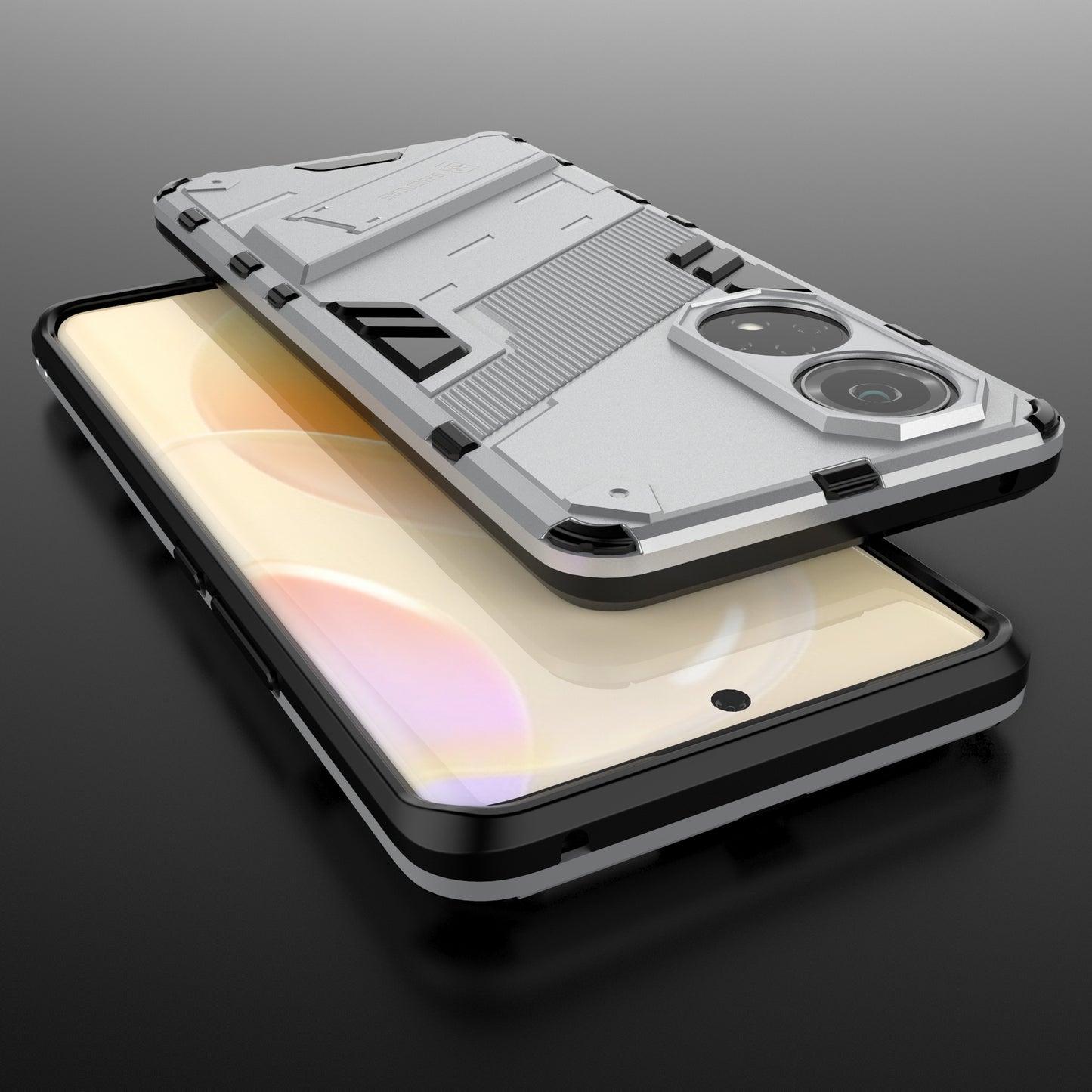 Kickstand Anti-Scratch Anti-Drop Stylish Dual Layer Hard PC Soft TPU Rugged Protective Phone Case for Huawei nova 9/ Honor 50
